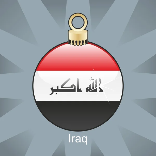 Iraq flag in christmas bulb shape — Stock Vector