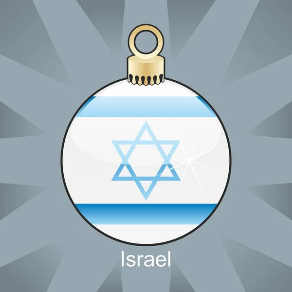 Drapeau d'Israël en forme de bulbe de Noël — Image vectorielle