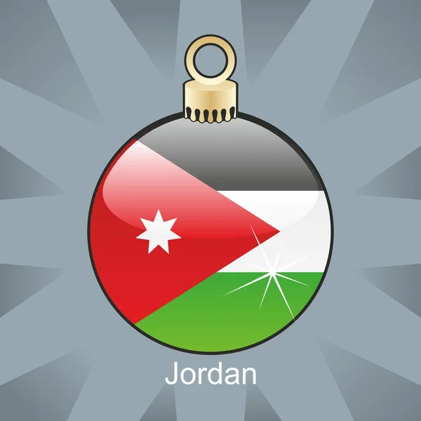 Σημαία της Ιορδανίας στο χριστουγεννιάτικο βολβών σχήμα — Διανυσματικό Αρχείο