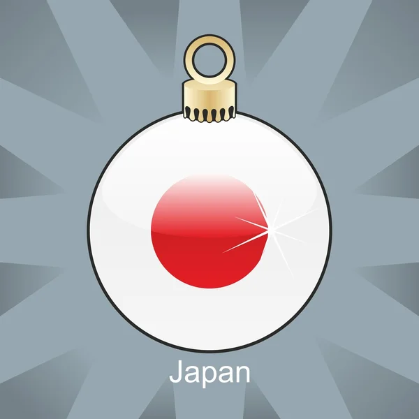Japan flag in christmas bulb shape — Stock Vector