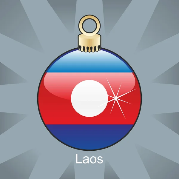 Laos vlajka ve tvaru žárovky vánoční — Stockový vektor