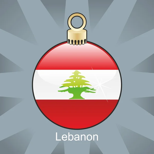 Libanon vlag in christmas lamp vorm — Stockvector