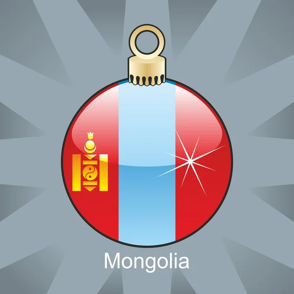 Σημαία της Μογγολίας σε σχήμα βολβού Χριστούγεννα — Διανυσματικό Αρχείο
