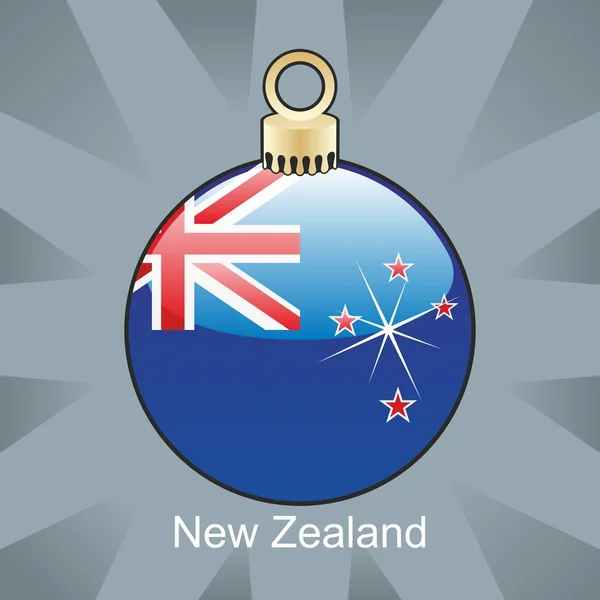 New Zealand flag in christmas bulb shape — Stock Vector