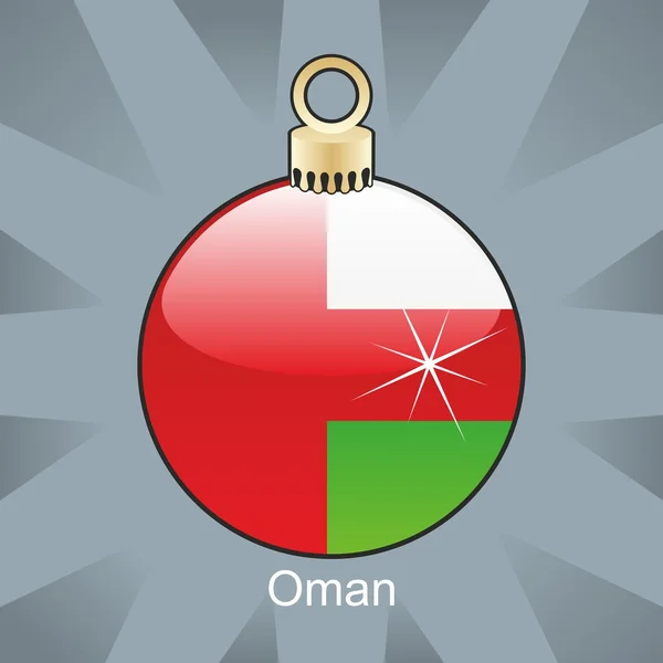 Bandera de Omán en forma de bombilla de Navidad — Vector de stock