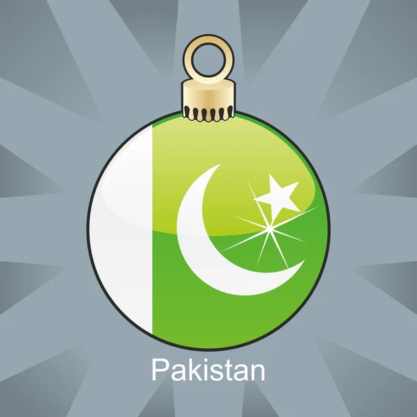 クリスマス電球形でパキスタンの旗 — ストックベクタ