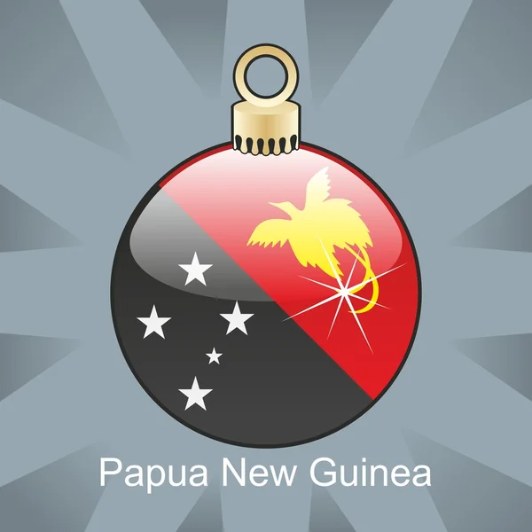 Papua Nya Guineas flagga i jul glödlampa form — Stock vektor