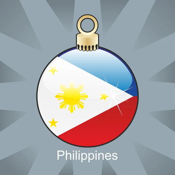 Vlag van de Filipijnen in christmas lamp vorm — Stockvector