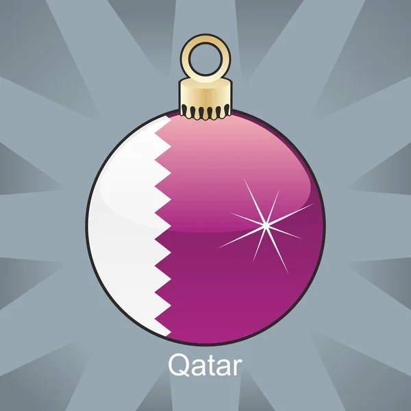 Drapeau Qatar en forme d'ampoule de Noël — Image vectorielle