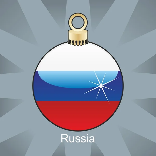 Russia flag in christmas bulb shape — Stockvector