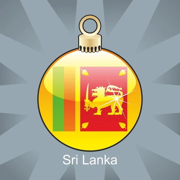 Drapeau du Sri Lanka en forme d'ampoule de Noël — Image vectorielle