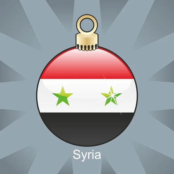 Флаг Сирии в форме рождественской лампочки — стоковый вектор