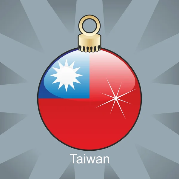 Bandera de Taiwán en forma de bombilla de Navidad — Vector de stock