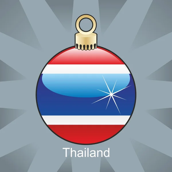 クリスマス電球形でタイの国旗 — ストックベクタ