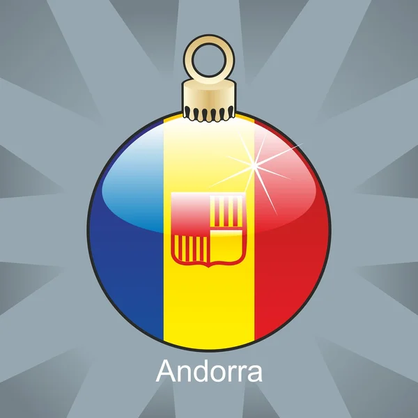 Andorra vlag in christmas lamp vorm — Stockvector