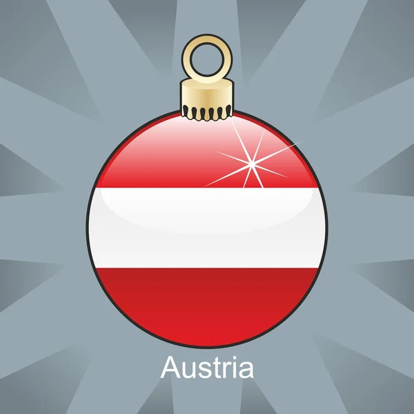 Rakousko vlajka ve tvaru žárovky vánoční — Stockový vektor