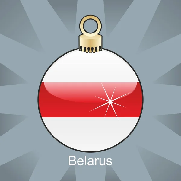 白俄罗斯国旗圣诞灯泡形状中 — 图库矢量图片