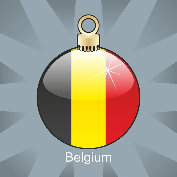 クリスマス電球形でベルギーの旗 — ストックベクタ