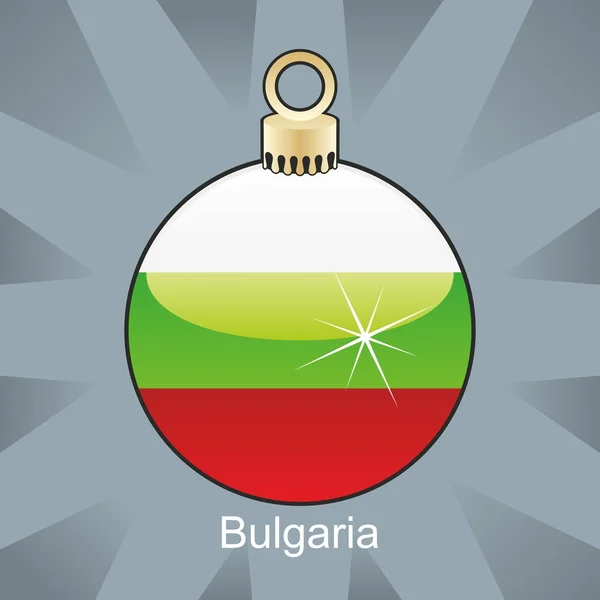 Bandera de Bulgaria en forma de bombilla de Navidad — Vector de stock