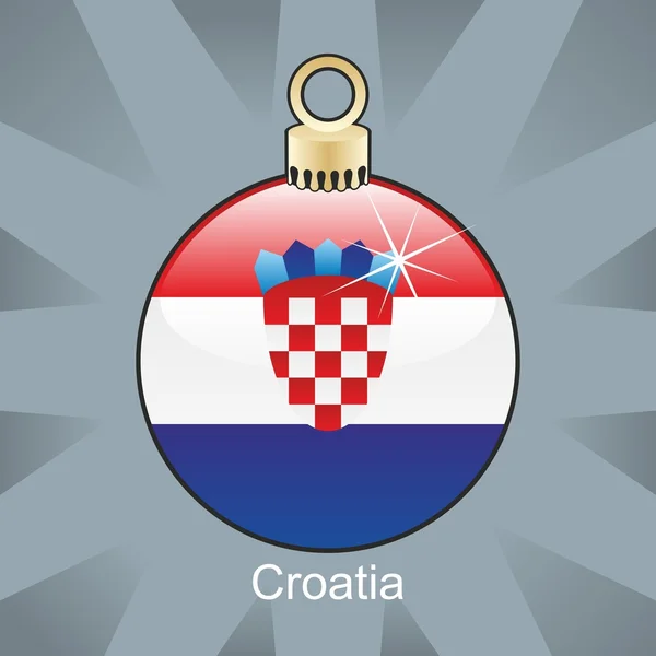 クリスマス電球形でクロアチア フラグ — ストックベクタ