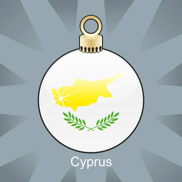 Flaga Cypru w Boże Narodzenie bulwa kształt — Wektor stockowy