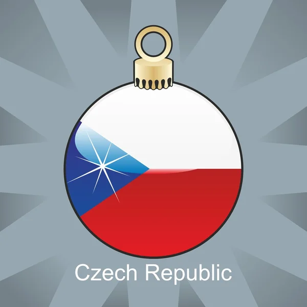 Czech flag in christmas bulb shape — Stock Vector