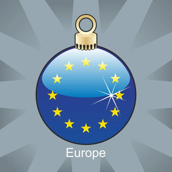 Flaga UE w Boże Narodzenie bulwa kształt — Wektor stockowy