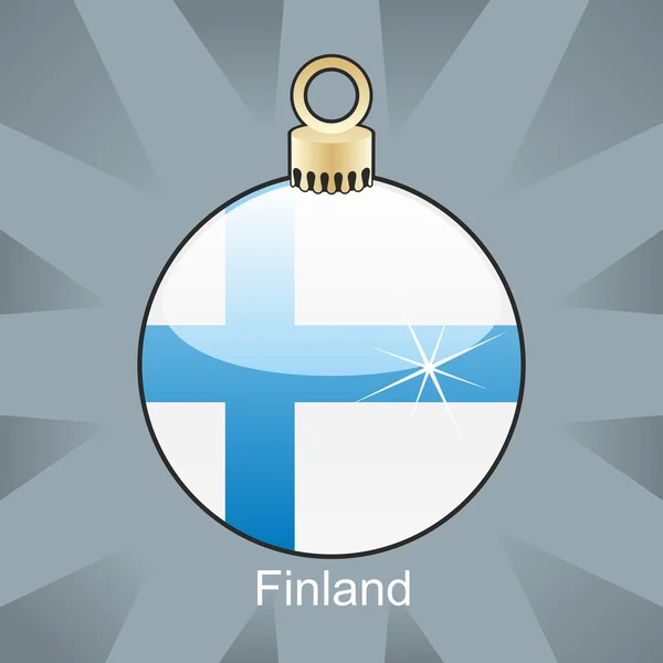 Drapeau de Finlande en forme d'ampoule de Noël — Image vectorielle