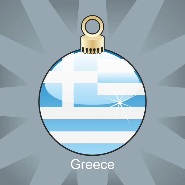 Noel ampul şeklinde Yunanistan bayrağı — Stok Vektör
