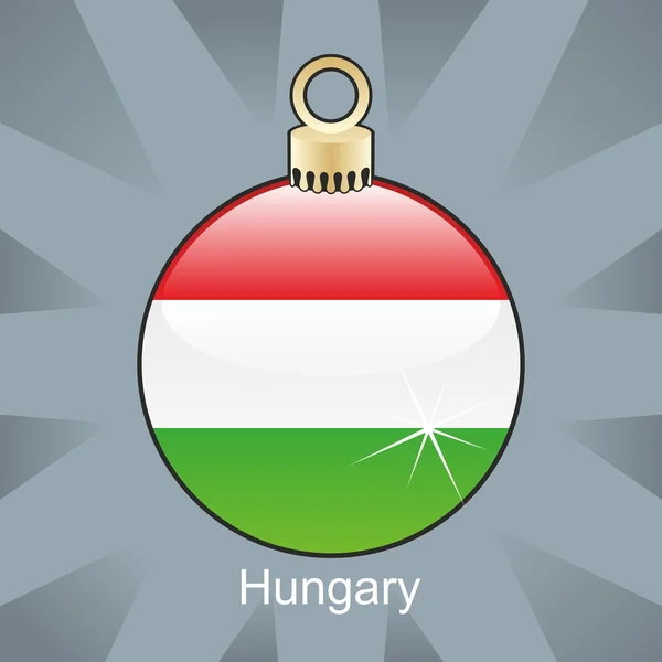 匈牙利国旗圣诞灯泡形状中 — 图库矢量图片