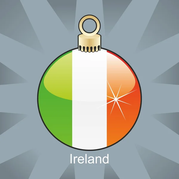 爱尔兰国旗圣诞灯泡形状中 — 图库矢量图片