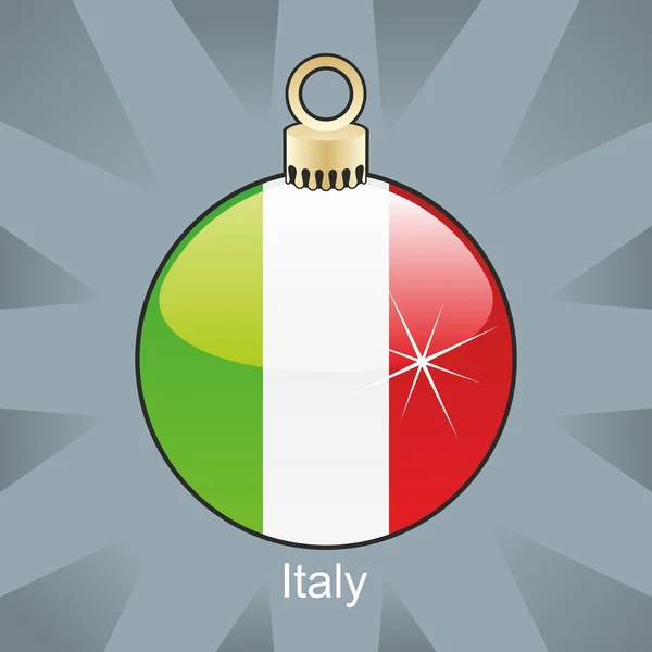 Σημαία της Ιταλίας στο χριστουγεννιάτικο βολβών σχήμα — Διανυσματικό Αρχείο