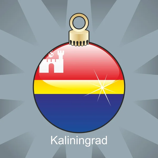 Bandera de Kaliningrado en forma de bombilla de Navidad — Vector de stock