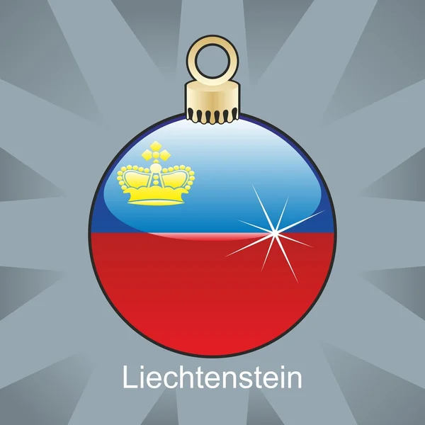 Flaga Liechtensteinu w Boże Narodzenie bulwa kształt — Wektor stockowy