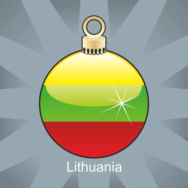 Litouwen vlag in christmas lamp vorm — Stockvector