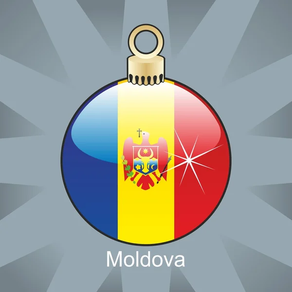 クリスマス電球形でモルドバの旗 — ストックベクタ