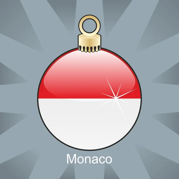 Monaco flagga i jul glödlampa form — Stock vektor