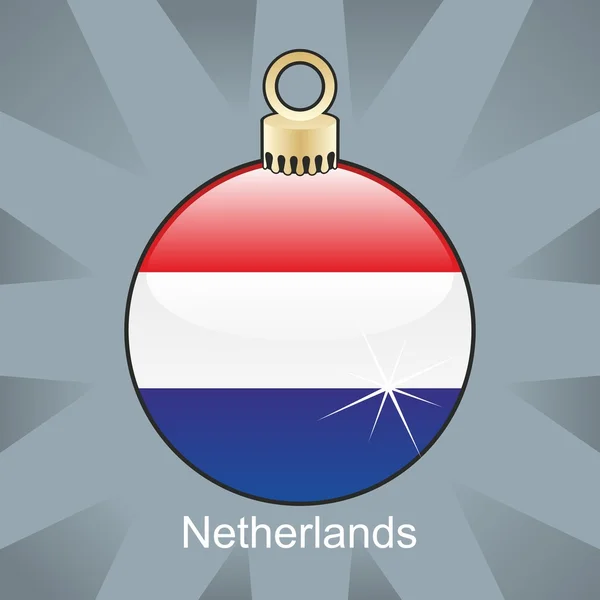 荷兰国旗圣诞灯泡形状中 — 图库矢量图片