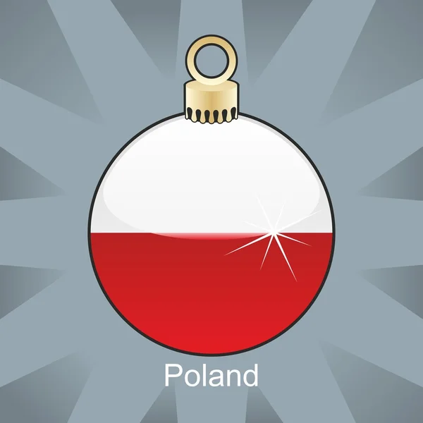 Polen vlag in christmas lamp vorm — Stockvector