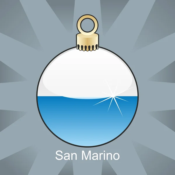 San Marinos flagga i jul glödlampa form — Stock vektor