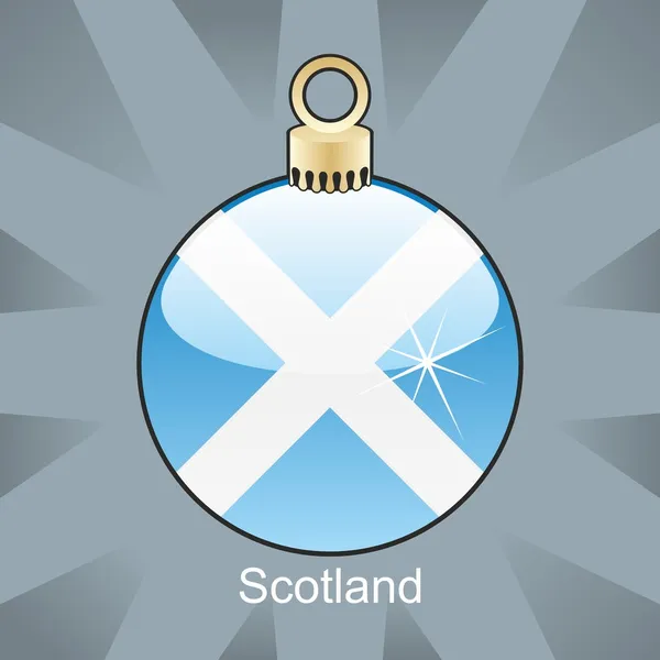 苏格兰国旗圣诞灯泡形状中 — 图库矢量图片