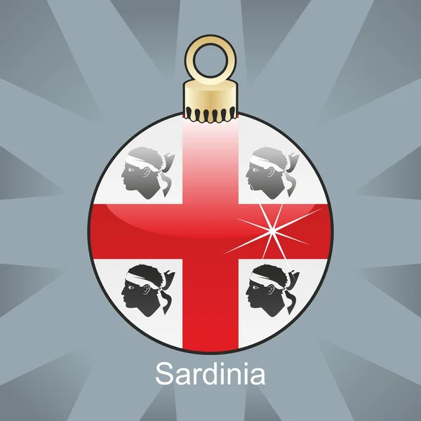 Bandiera Sardegna a forma di lampadina di Natale — Vettoriale Stock