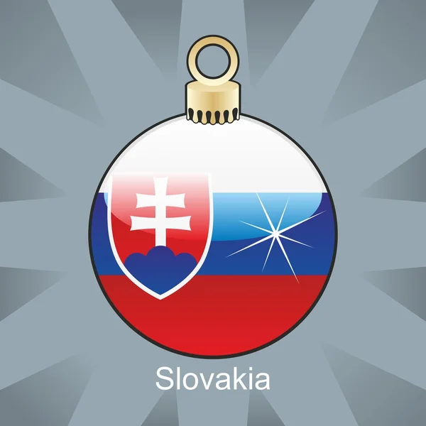 Bandeira da Eslováquia em forma de bulbo de Natal —  Vetores de Stock