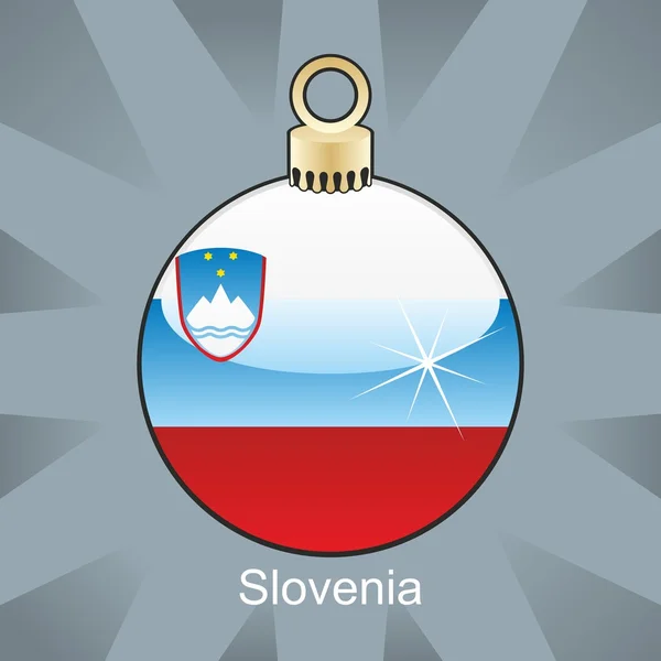 斯洛文尼亚国旗圣诞灯泡形状中 — 图库矢量图片