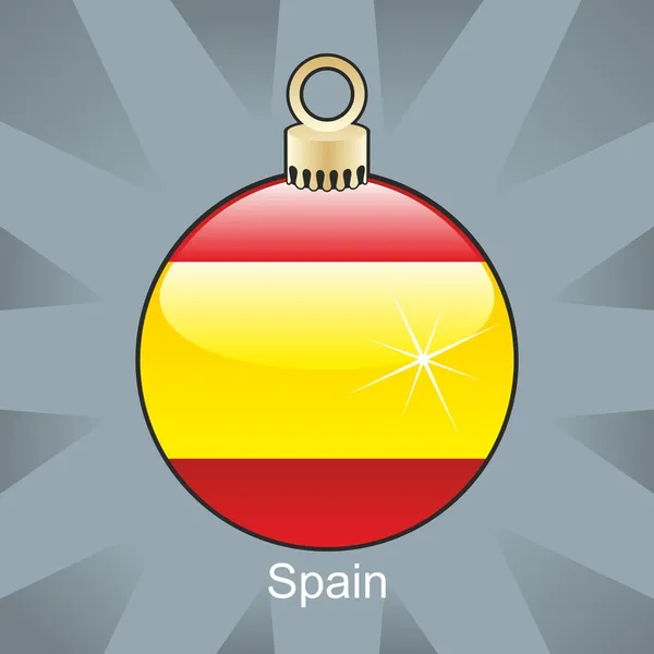 クリスマス電球形でスペインの旗 — ストックベクタ