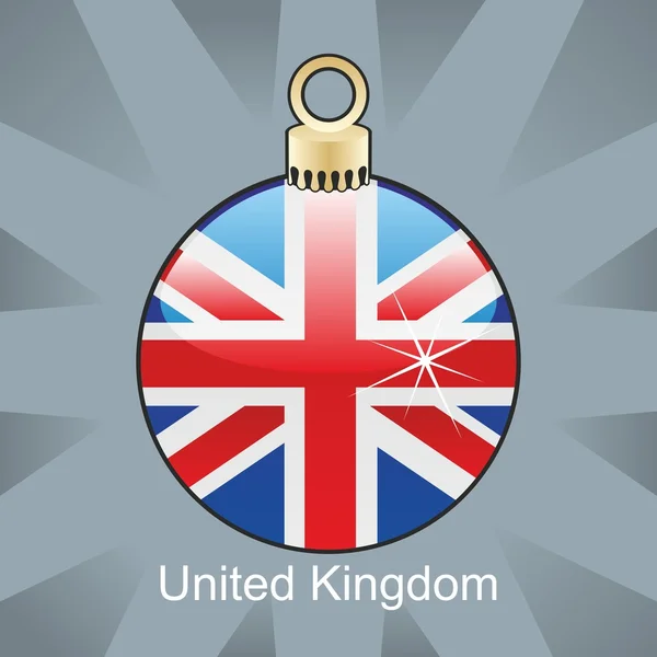 Drapeau britannique en forme d'ampoule de Noël — Image vectorielle