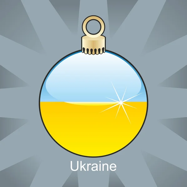 クリスマス電球形でウクライナの旗 — ストックベクタ