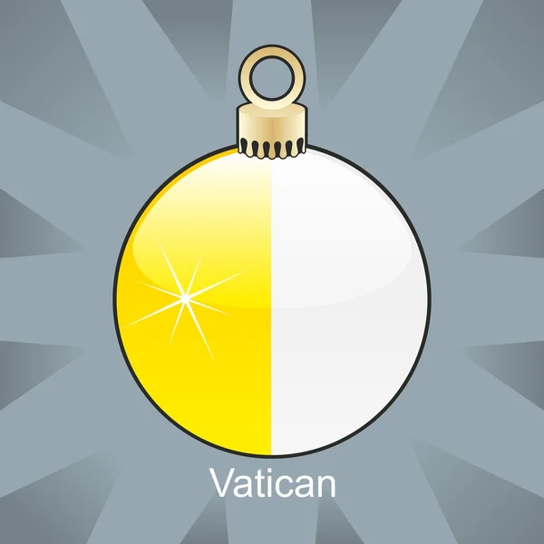 Bandiera vaticana a forma di lampadina di Natale — Vettoriale Stock