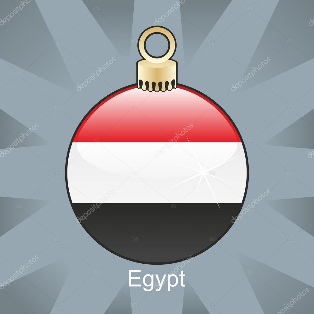 Egypt flag in christmas bulb shape