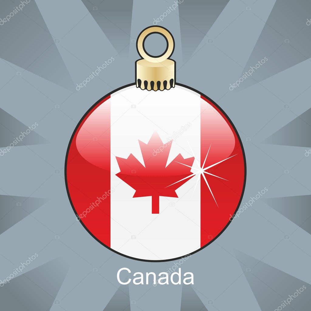 Canada flag in christmas bulb shape